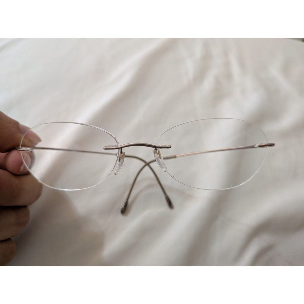 Silhouette Eyeglasses 7395 Titan Brown Rimless Frame Austria 46[]19 140